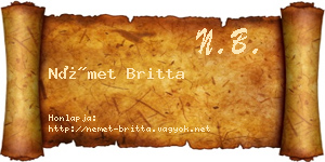 Német Britta névjegykártya